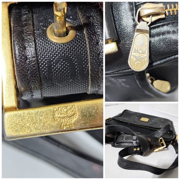 Authentic MCM Vintage Visetos Nylon Crossbody Bag Black - Picture 7 of 15